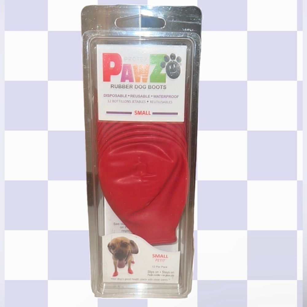 Brand New in package PawZ Rubber Dog Boots size Small paws 2” to 2.5”